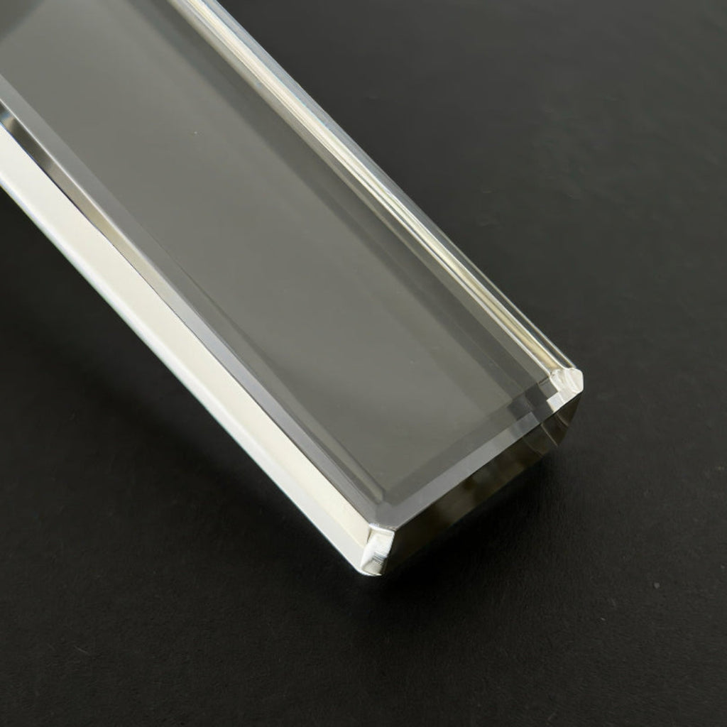 KIO Pure Natural Crystal Square Necklace 925 Silver Pendant Necklace（Circular）