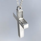 KIO Cross Necklace 925 Crystal Pendant Necklace for women men