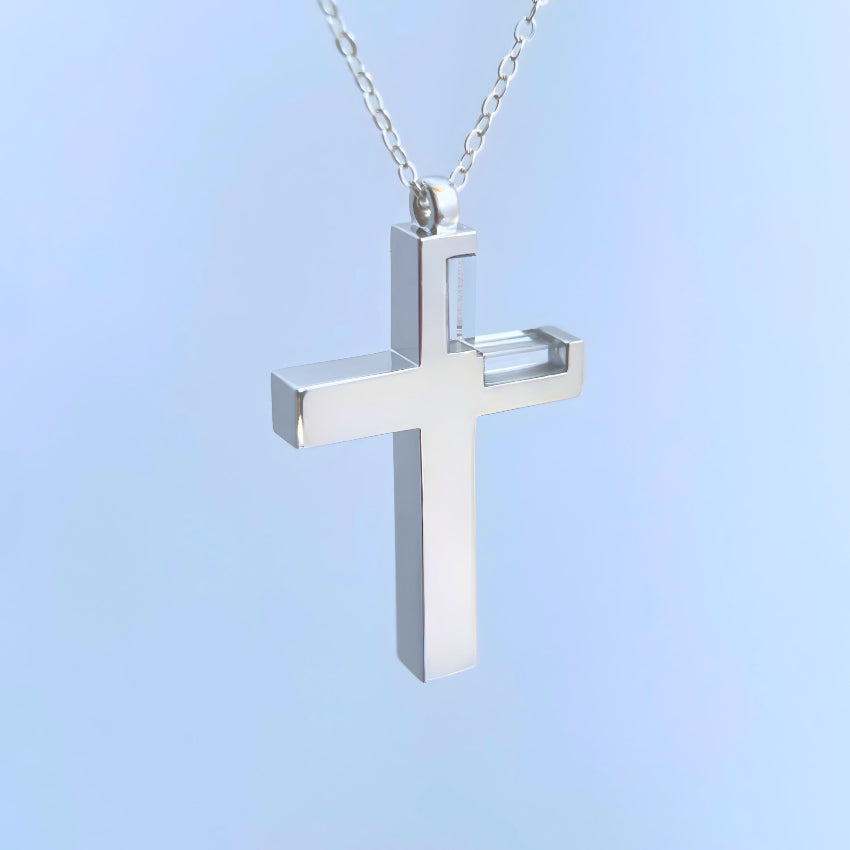 KIO Cross Necklace 925 Crystal Pendant Necklace for women men