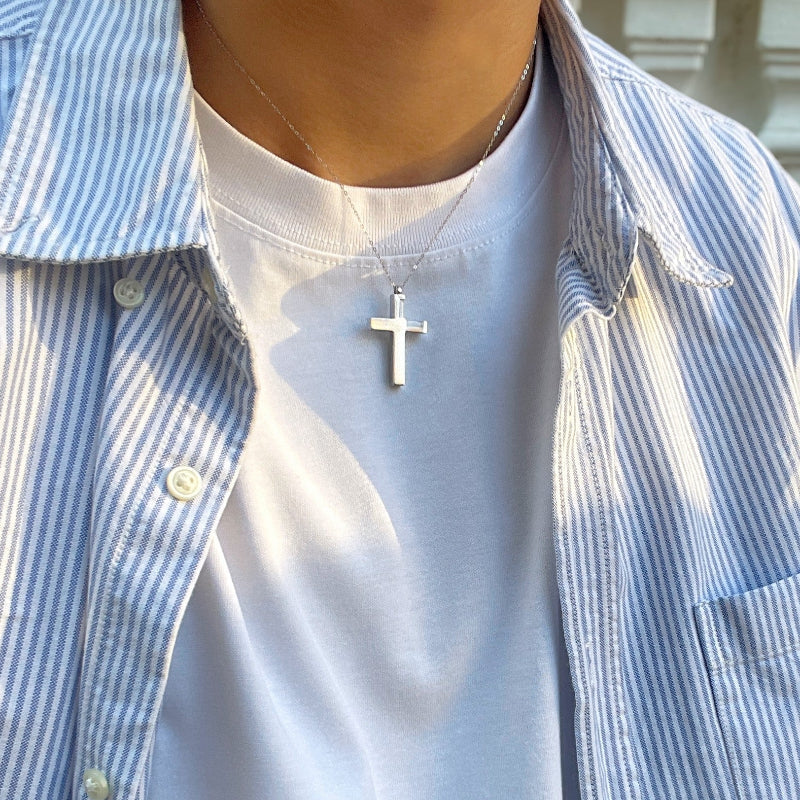 KIO Cross Necklace 925 Crystal Pendant Necklace for women men