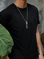 KIO Pure Natural Crystal Square Necklace 925 Silver Pendant Necklace（Circular）