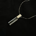 KIO 925 Silver Fully Transparent Crystal Cube Necklace