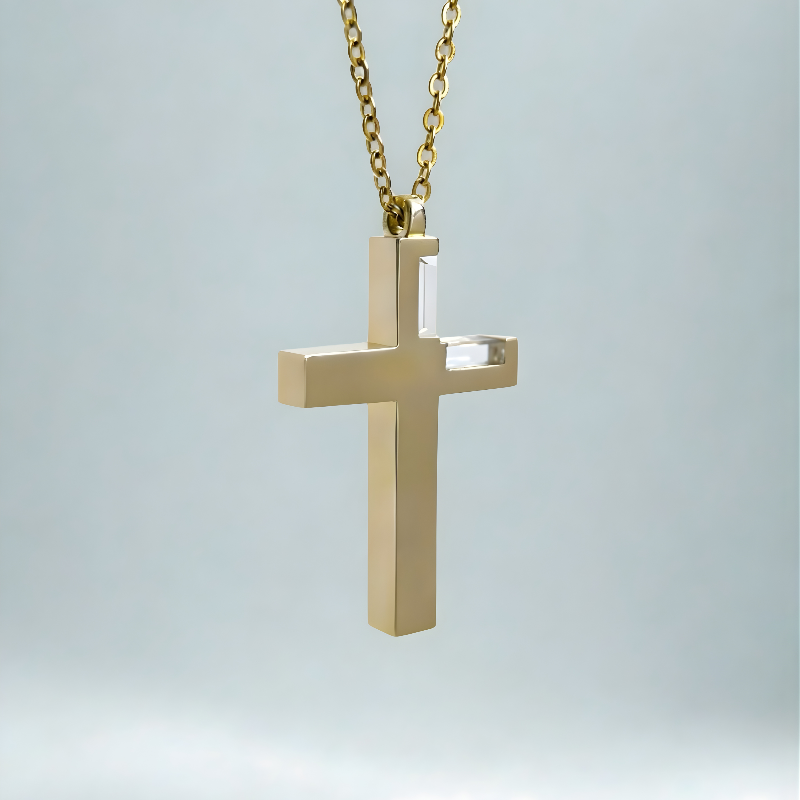 KIO Cross Necklace 925 Crystal Pendant Necklace for women men