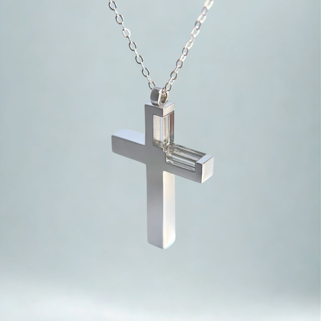 KIO Cross Necklace 925 Crystal Pendant Necklace for women men