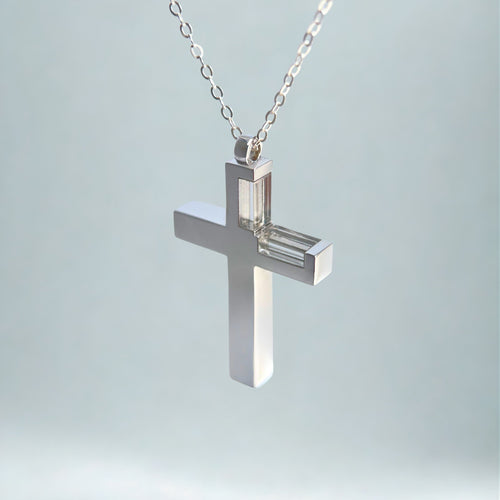KIO Cross Necklace 925 Crystal Pendant Necklace for women men