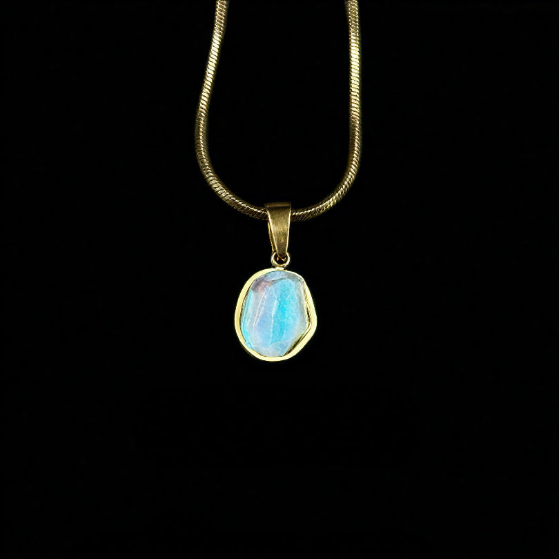 KIO Ocean Sunset Stone Stainless Steel Necklace