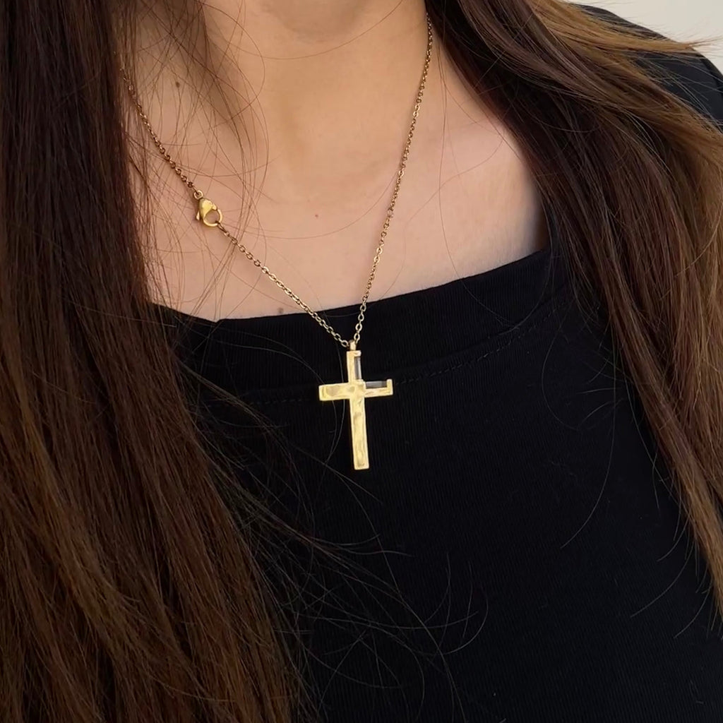 KIO Cross Necklace 925 Crystal Pendant Necklace for women men