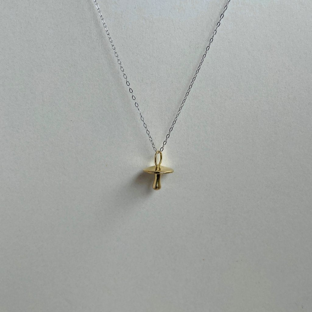 "Golden Mushroom" S925 Pendant Necklace