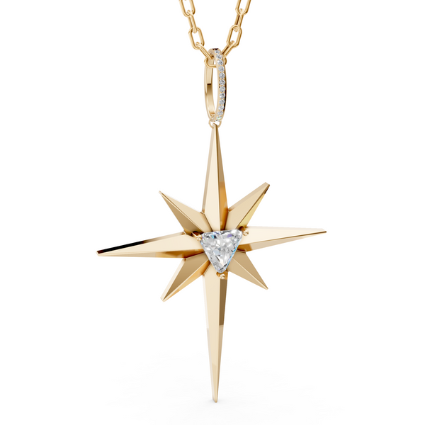 KIO S925 Moissanite Triangle Star Necklace