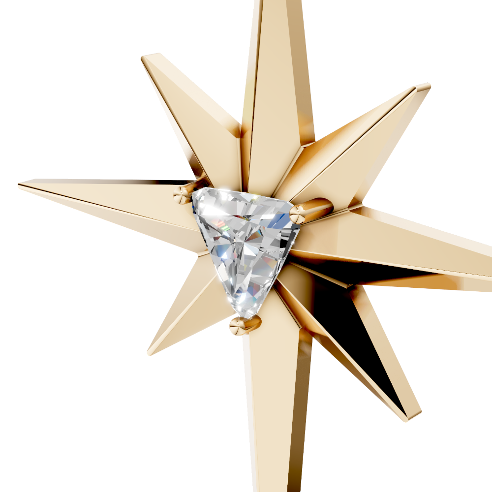 S925 Moissanite Triangle Star Pendent Necklace