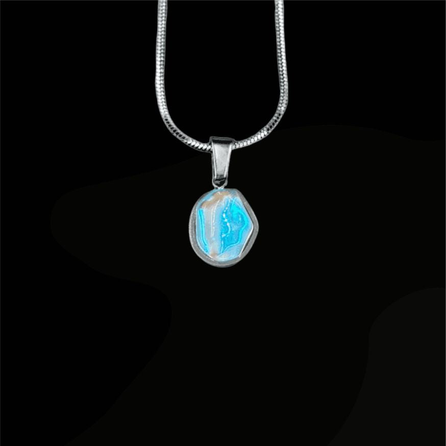 KIO Ocean Sunset Stone Stainless Steel Necklace