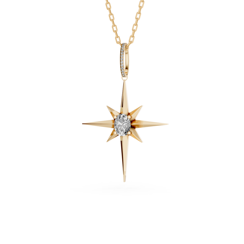 Opal Moissanite S925 Star Pendent Necklace