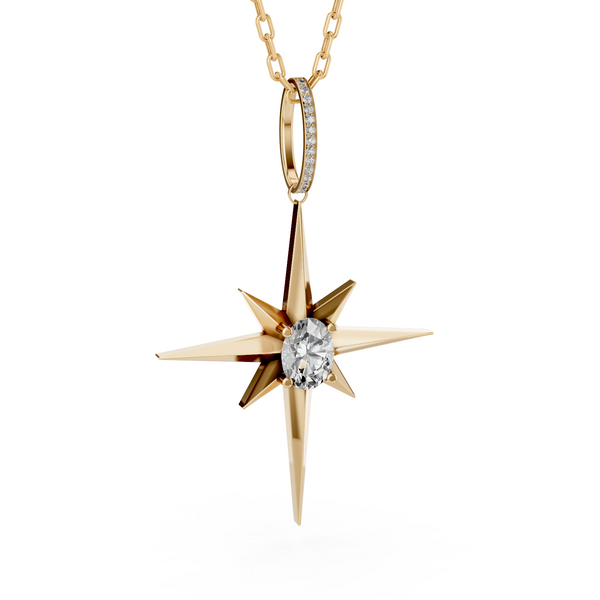 KIO S925 Opal Moissanite Star Necklace